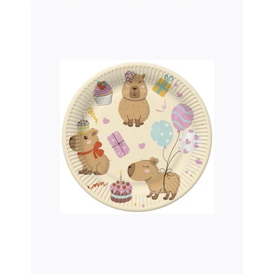 PM-TD02_045301 Papírtányér 22,7cm 8db Capibara