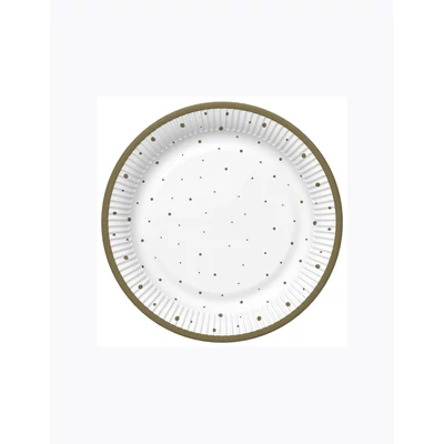 PM-TM02-054602 Papírtányér 22,7cm 8db Óarany pöttyös