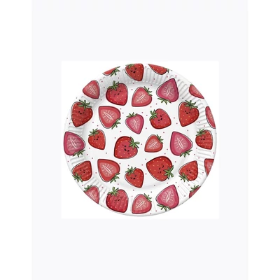 PM-TM02_044201 Papírtányér 22,7cm 8db Epres