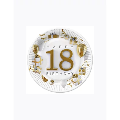 PM-TM02_063401 Papírtányér 22,7cm 8db Happy Birthday 