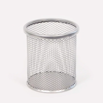 PP-2310193 Írószertartó fémhálós kerek Trend/Fornax ezüst
