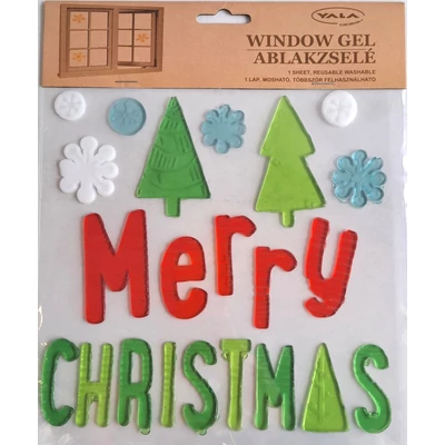 QX-312695 Ablakzselé Merry Christmas 20*20cm