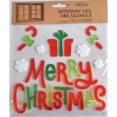 QX-312812 Ablakzselé Merry Christmas 20*20cm