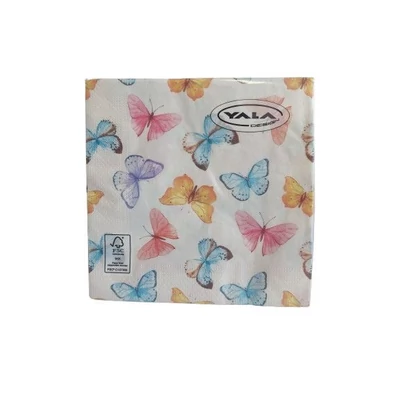 QX-343323 Papírszalvéta Yala 33*33cm Színes lepkék