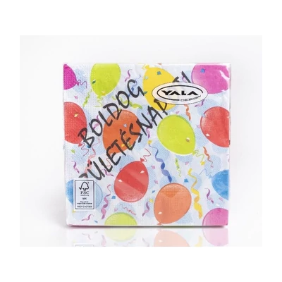 QX-343355 Papírszalvéta Yala 33*33cm Boldog Születésnapot