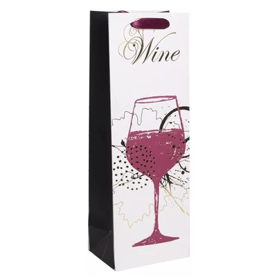 QX-370323 Papírtasak Wine Vörösboros pohár B 12*36cm
