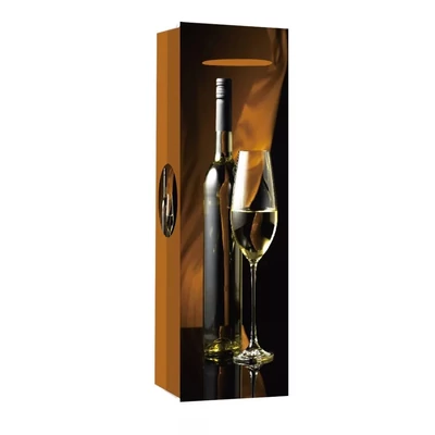 QX-370464 Papírtasak Fehérboros üveg pohárral - Boros 12*36cm
