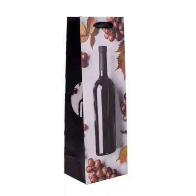 QX-370622 Papírtasak Borosüveges Italos 12*36cm