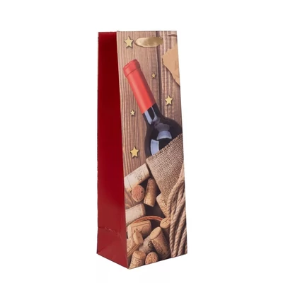 QX-370630 Papírtasak Bor és dugók - Boros 12*36cm