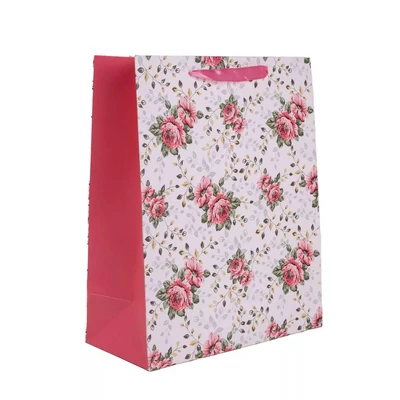 QX-370679 Papírtasak Rózsák M 18*23cm