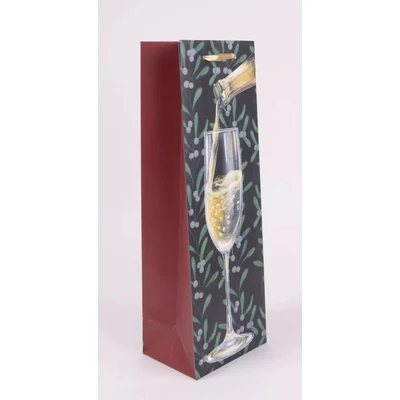 QX-370799 Karácsonyi papírtasak Pezsgős pohár B 12*36cm