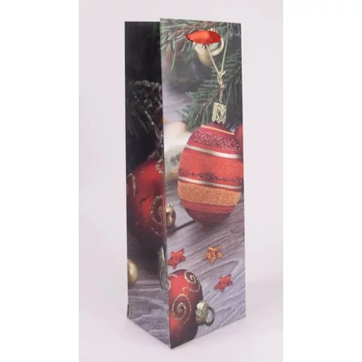 QX-370808 Karácsonyi papírtasak Piros gömbdísz B 12*36cm