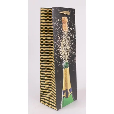 QX-370815 Papírtasak Pukkanó pezsgősüveg B 12*36cm