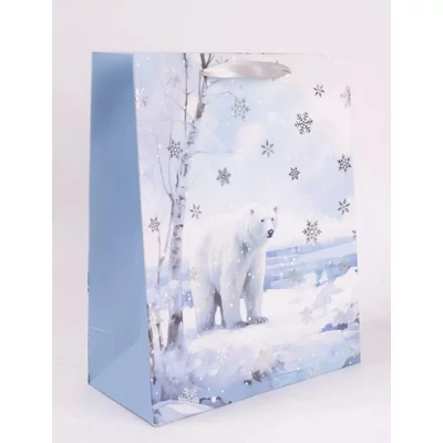 QX-370843 Karácsonyi papírtasak Jegesmedve L 26*32cm