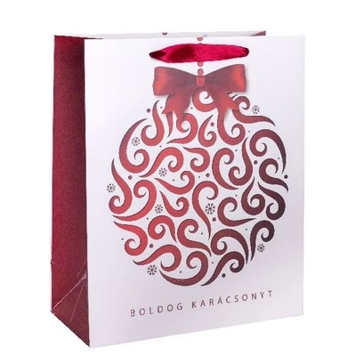 QX-371066 Karácsonyi papírtasak Karigömb L 26*32cm