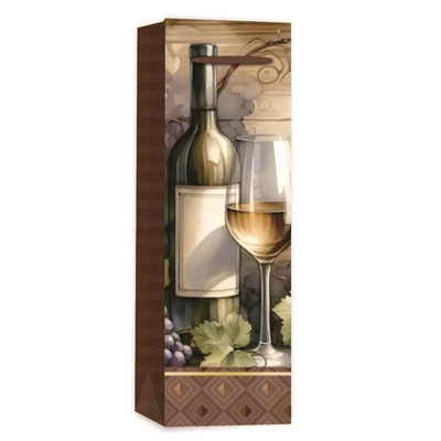 QX-371974 Papírtasak Fehér bor B 12*36cm