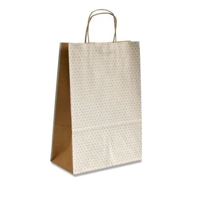 SAD-SDF26249D Papírtasak Pöttyös fehér (26*12*36cm)