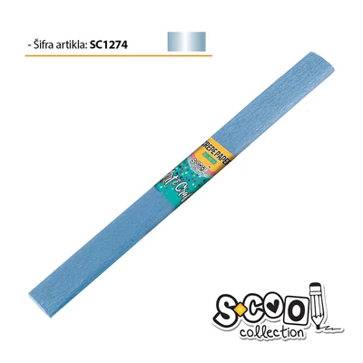 SC1274 Krepp papír 50*200cm Gyöngyház Ezüst
