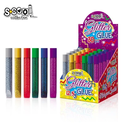 SC444p Csillámos ragasztó 12,5g Piros