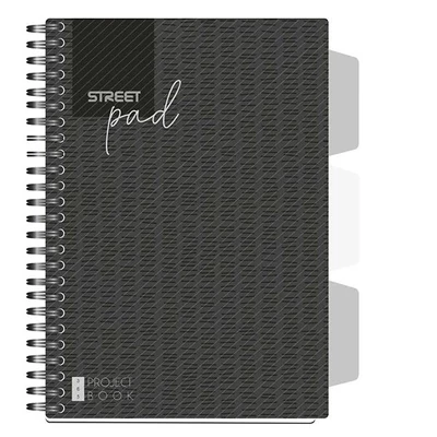 STR-67131 Spirálfüzet A5 100lap regiszteres Black vonalas