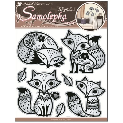 Szobadekor matrica, 30,5 x 30,5 cm csillámos rókák