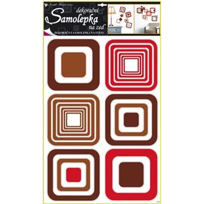 Nagy méretű falmatrica 60x42 cm - barna négyzetek