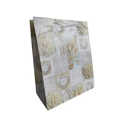 TAS 692 Dísztasak nagy esküvői képes ezüst-arany 330*263*137