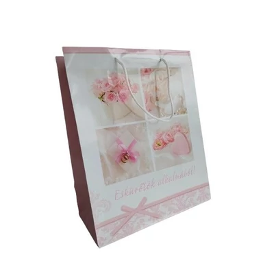 TAS 884 Dísztasak nagy esküvői képes rózsaszín 330*263*137