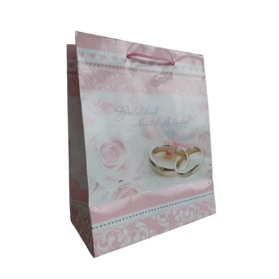 TAS 939 Dísztasak közepes esküvői gyűrűs rózsaszín 225*178*100