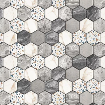 V-55846 Öntapadós fólia - Hexatiles 15m*45cm