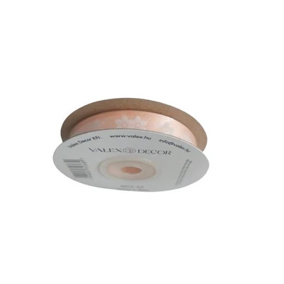 VD-BR12-84 Virágmintás szatén szalag 12mm*20m - Barack