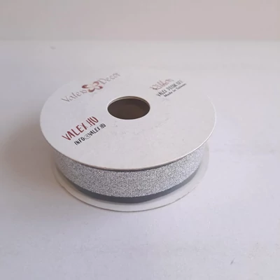 VD-BR2307-01 Karácsonyi dekorszalag Csillogó Ezüst 23mm*6,4m