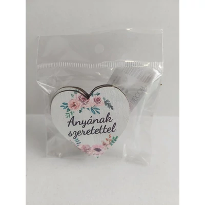 VD-GV03-60 Fa dekor szív 5cm 5db-os 