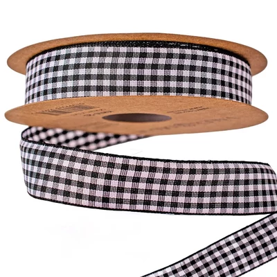 VD-KRF4-20 Kockás dekor szalag 20mm*10m - Fekete-fehér