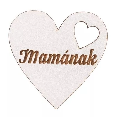 VD-MT9-152 Fa dekor szív fehér 5cm 6db-os 